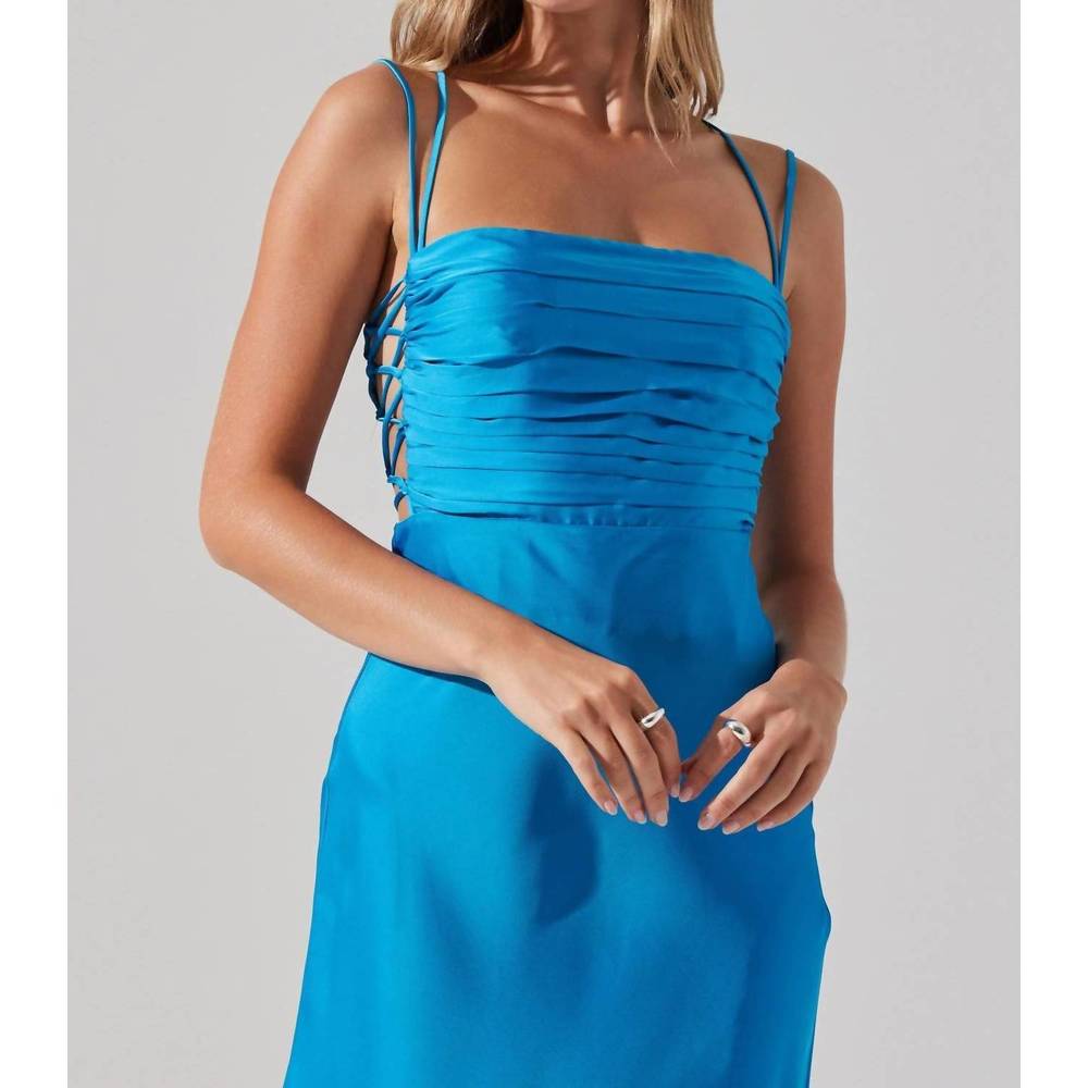 NEW ASTR antlia dress in turquoise blue - Picture 5 of 7